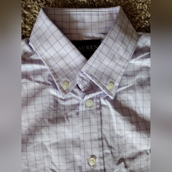 Ralph Lauren Youth Lavender Plaid Button Down Shirt NWOT - Picture 2 of 13